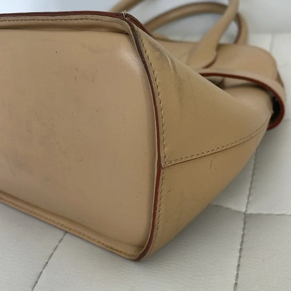 Tan Leather Satchel with removable shoulder strap made in Italy 🇮🇹
